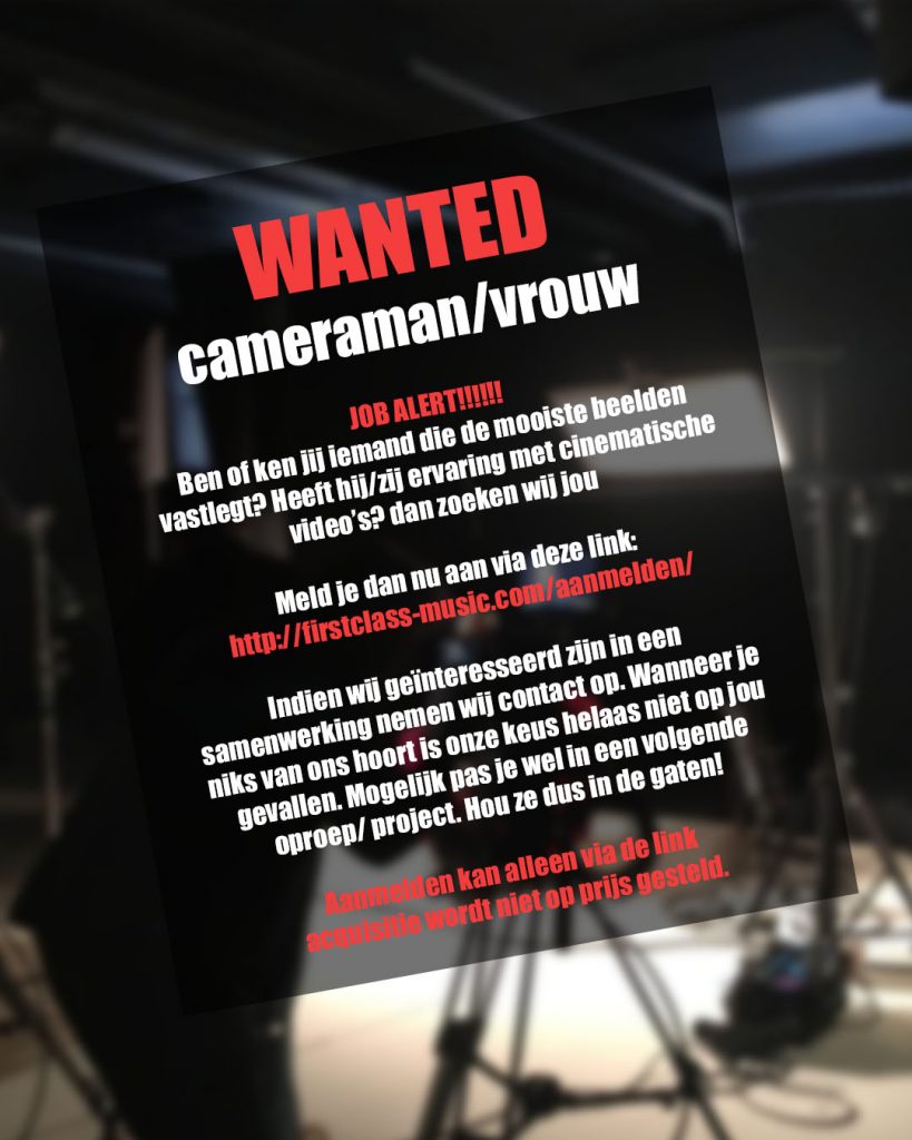 WANTED! cameraman
